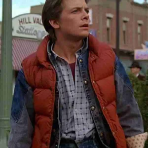 Buy Back To The Future Marty Mcfly Erect Collar Red Vest