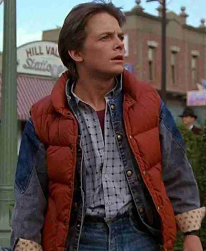 Buy Back To The Future Marty Mcfly Erect Collar Red Vest