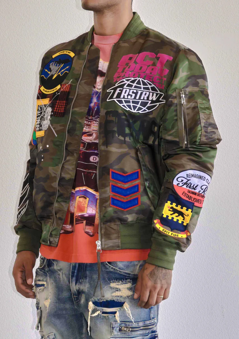 Buy First Row ACT TODAY MULTI PATCHES MA-1 JACKET