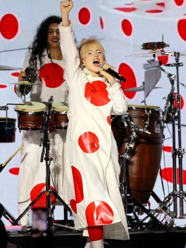 Buy Hayley Williams Polka Dot Leather Coat