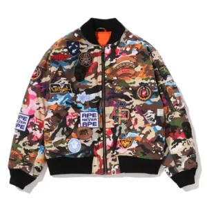 Buy Hybrid Camo Multi Badge Padded MA-1 Jacket