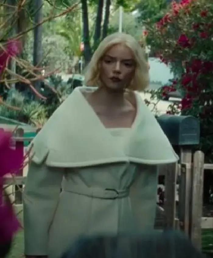 Buy Lucky S01 Anya Taylor-Joy White Belted Coat