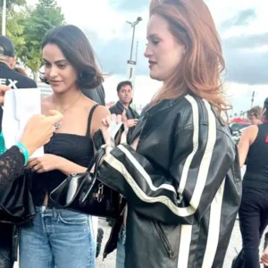 Buy Madelaine Petsch Ariana Grande Concert Black Leather Jacket