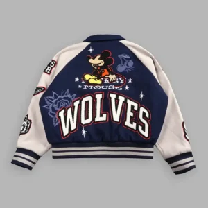 Buy Mickey Mouse Wolves Club Navy Letterman Jacket