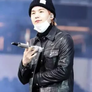 Buy Min Yoon-gi BTS Suga Black Leather Jacket