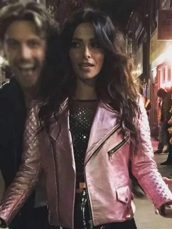 Buy Sex Life Billie Connelly Pink Leather Jacket