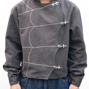 Buy Web clasps Active Hooded Grey Jacket