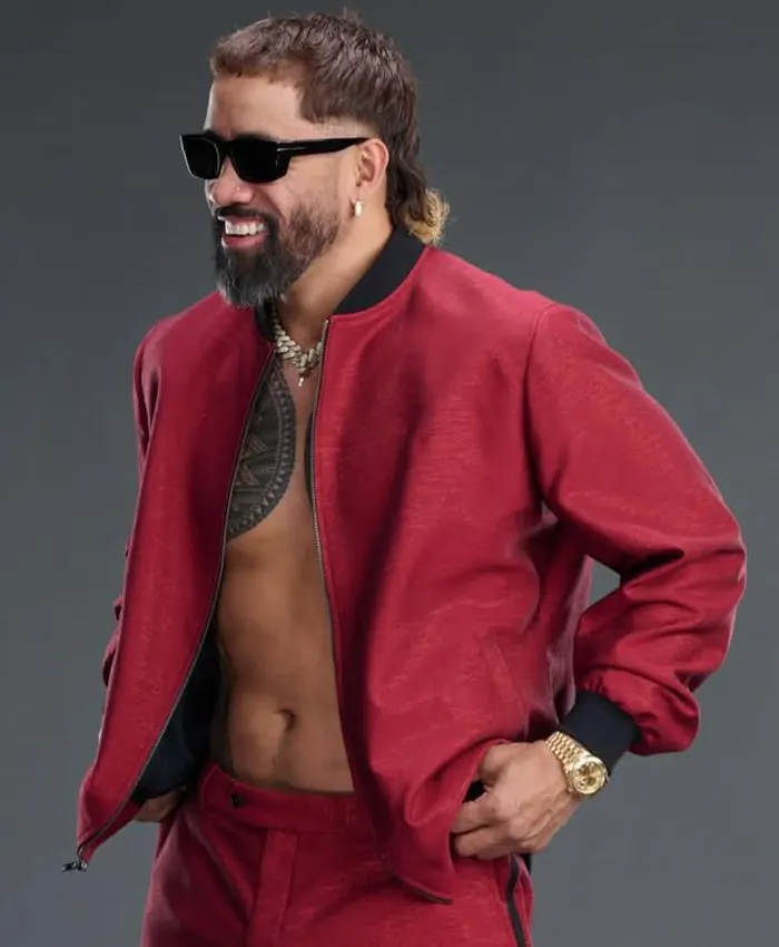 Buy WrestleMania 42 Jey Uso Red Bomber Jacket