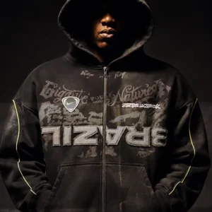 CJ x Nike x Brazil Black Bomber Hooded Jacket For Sale