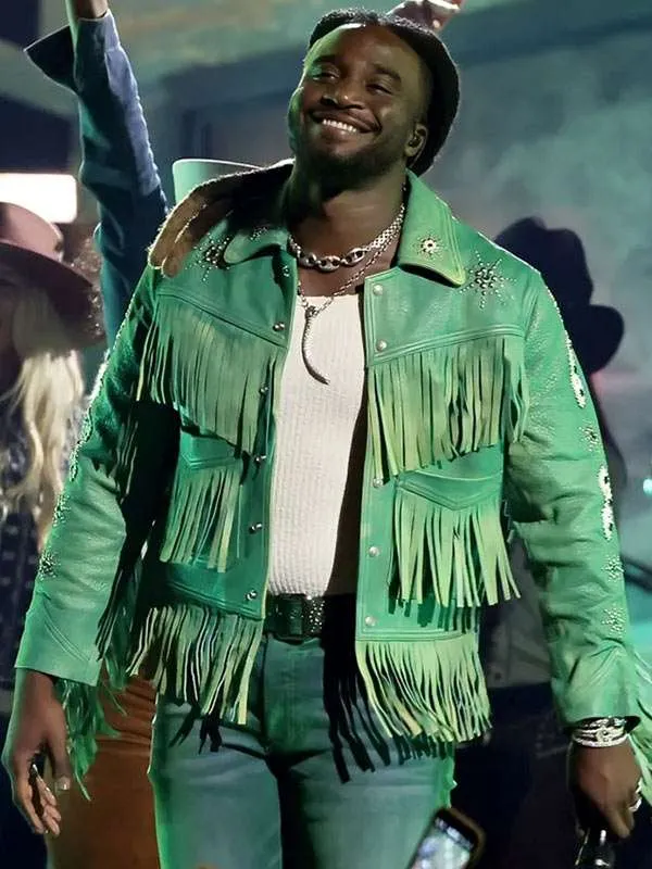 CMA Awards Shaboozey Green Fringe Jacket
