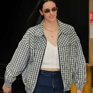 Caitlin Clark Checked Chambray Jacket