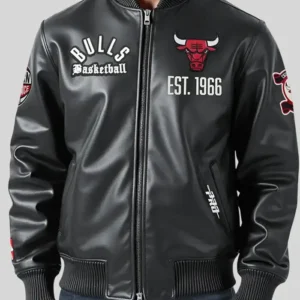 Chicago-Bulls-Black-Leather-Jacket