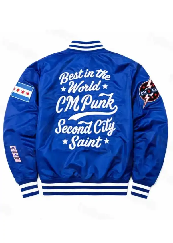 Chicago Cubs CM Punk Blue Jacket For Sale