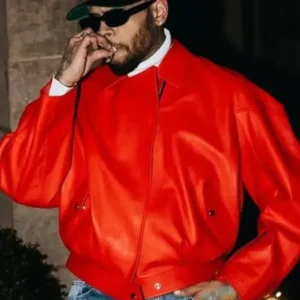 Chris Brown 2026 Red Jacket