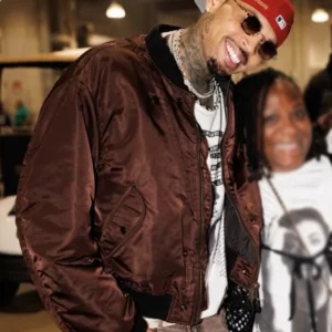 Chris Brown Dark Brown Bomber Jacket