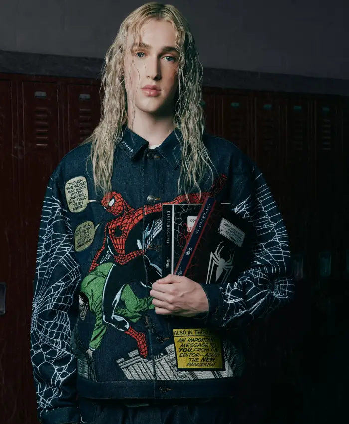 Civil Regime x Marvel Spider-Man Comic Denim Jacket