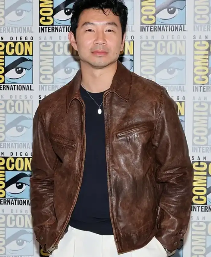 Comic-Con 2026 Simu Liu Brown Leather Jacket