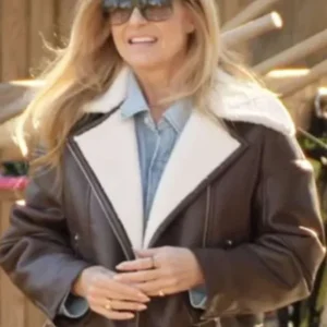 Connie Britton The Motherhood Brown Leather Jacket