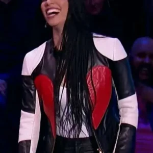 Corinne Foxx Beat Shazam Black and White Leather Jacket