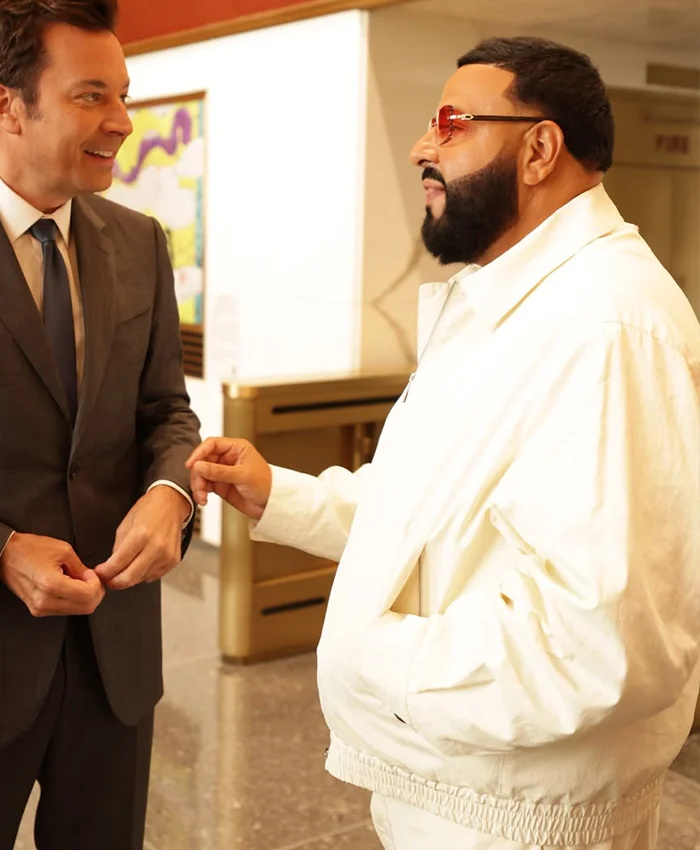 DJ Khaled The Tonight Show White Satin Jacket For Sale