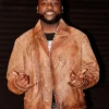 Davido Brown Distressed Leather Jacket