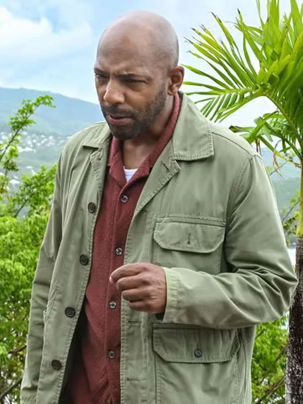 Don Gilet Death in Paradise Green Cotton Jacket