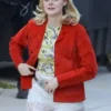 Elle Fanning Margo’s Got Money Troubles Red Fringe Jacket