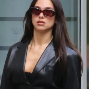 Fashion Streets Of Milan 2026 Dua Lipa Leather Blazer For Sale