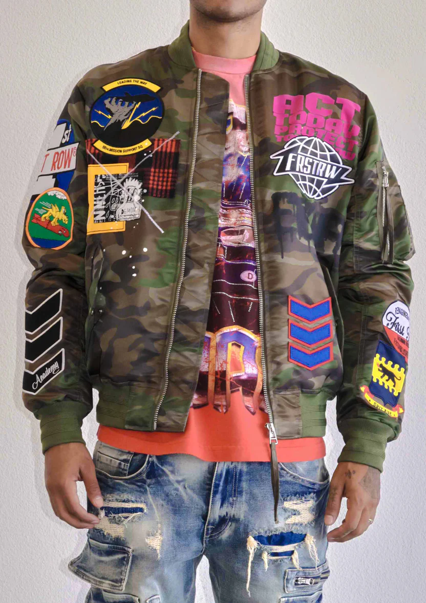 First Row ACT TODAY MULTI PATCHES MA-1 JACKET