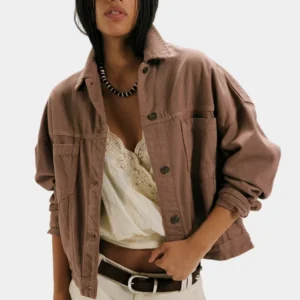 Free People Opal Swing brown Denim Jacket