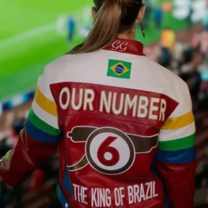 Gabrielle Figueiredo Arsenal Biker Leather Jacket for sale