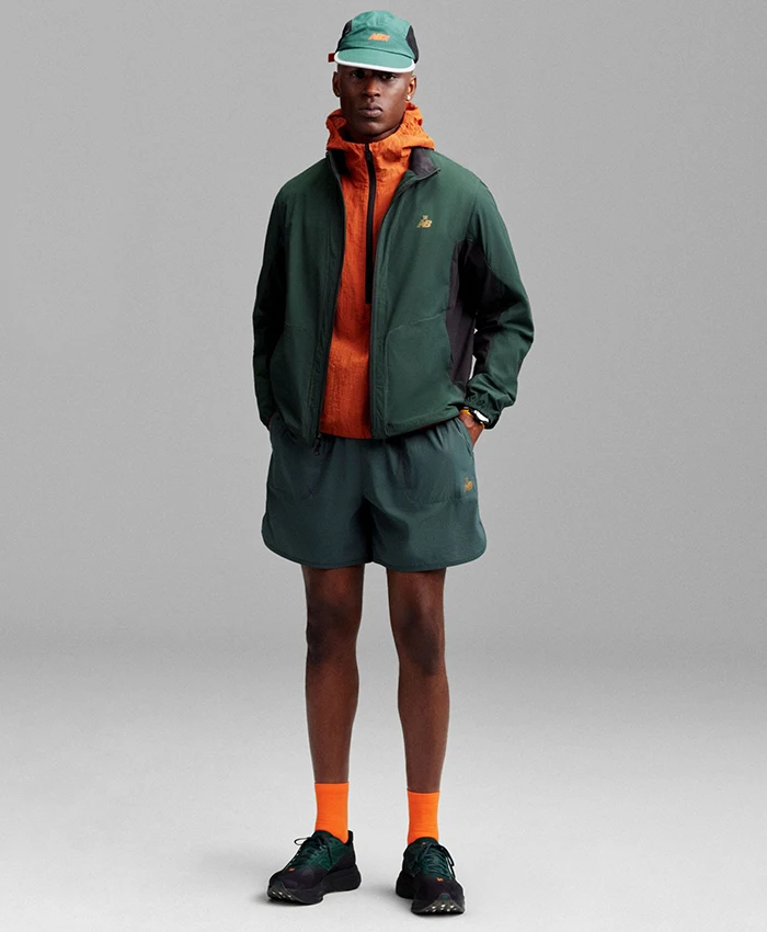 Get Aimé Leon Dore x New Balance SS26 Green Running Jacket