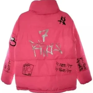 Get Ariana Grande 7 Rings Pink Puffer Jacket