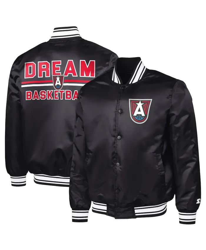 Get Atlanta Dream Starter Satin Varsity Jacket