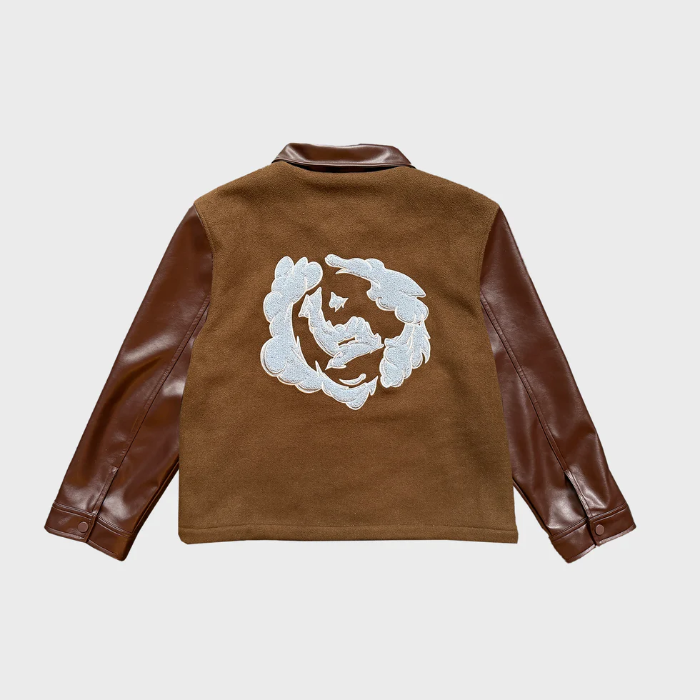 Get Buchan Wind Varsity Brown Jacket