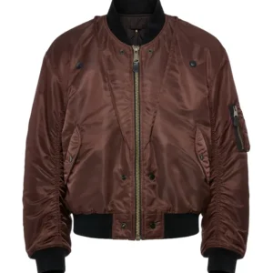 Get Chris Brown Dark Brown Bomber Jacket