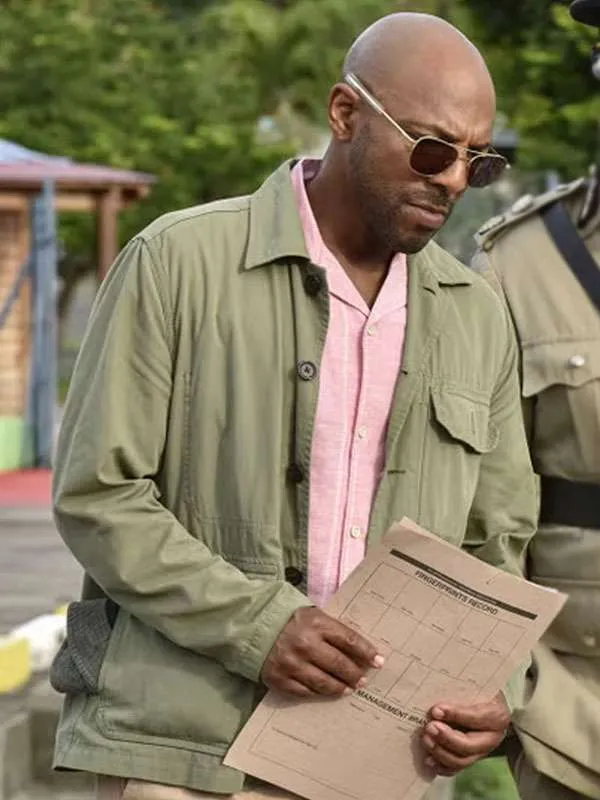 Get Don Gilet Death in Paradise Green Cotton Jacket