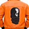 Get Flame Style Skull Leather Jacket