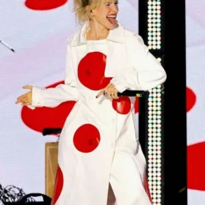 Get Hayley Williams Polka Dot Leather Coat
