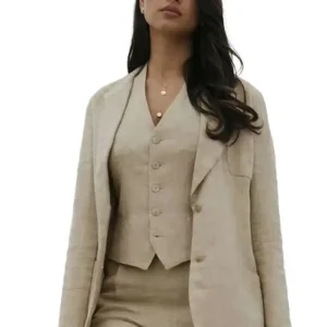 Get In the Grey 2026 Eiza González Beige Blazer
