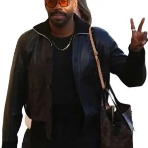 Get Jimmy Kimmel Colman Domingo Leather Bomber Jacket