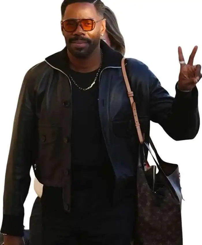 Get Jimmy Kimmel Colman Domingo Leather Bomber Jacket