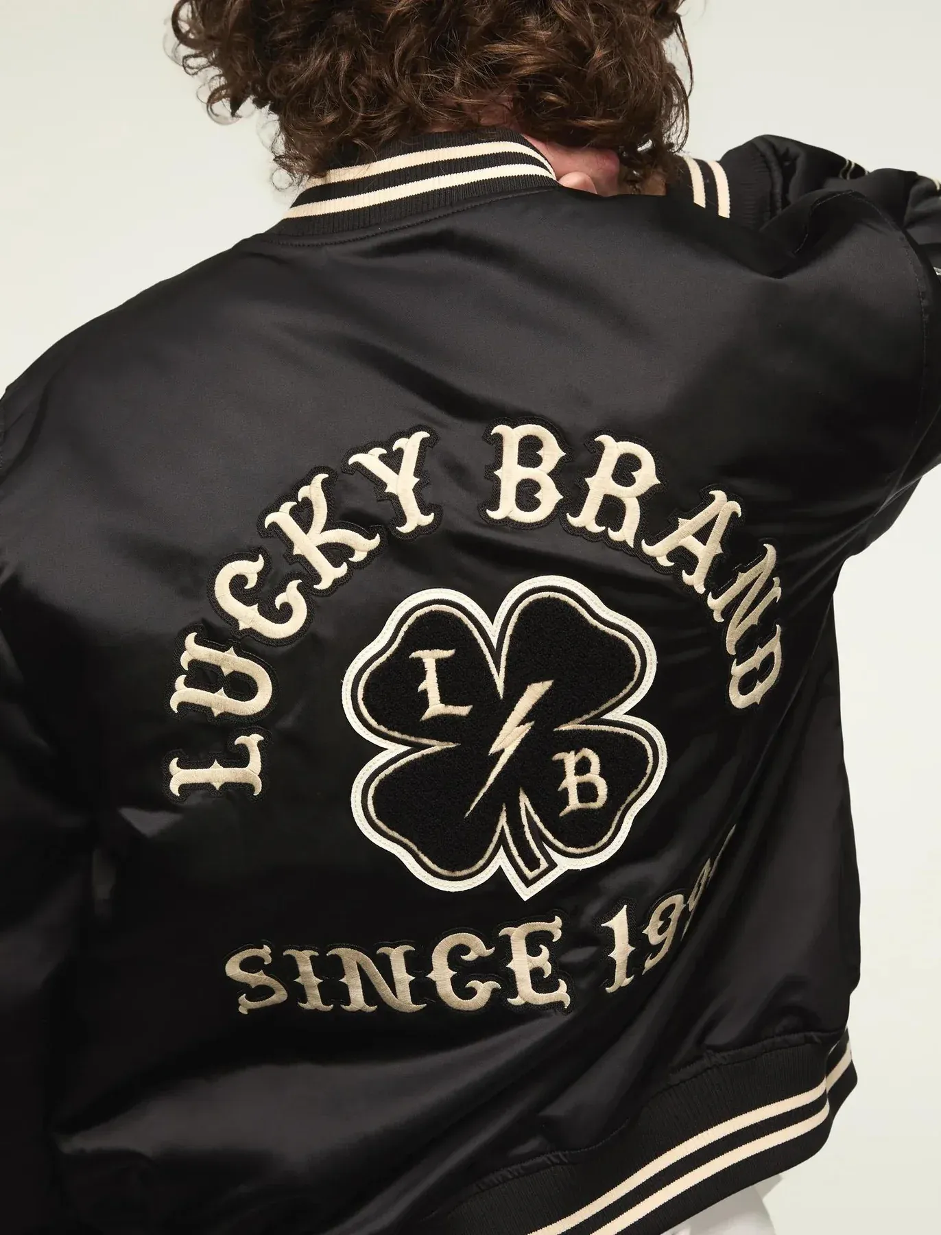 Get Lucky Brand Satin Varsity Jacket