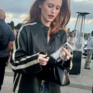 Get Madelaine Petsch Ariana Grande Concert Black Leather Jacket