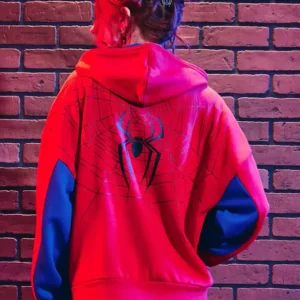 Get Marvel Spider-Man Girls Red Oversized Hoodie