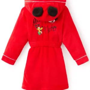 Get Mickey Mouse Pluto Red Hooded Bathrobe