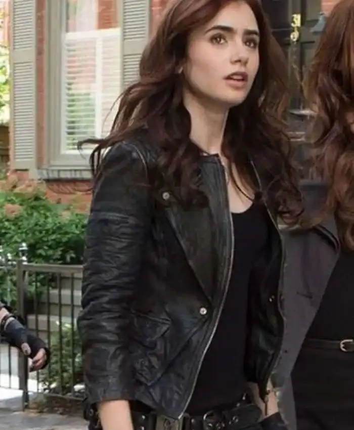 Get Mortal Instruments City of Bones Lily Collins Leather Jacket