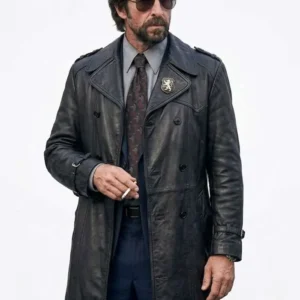 Get Motor City Pablo Schreiber Black Leather Coat