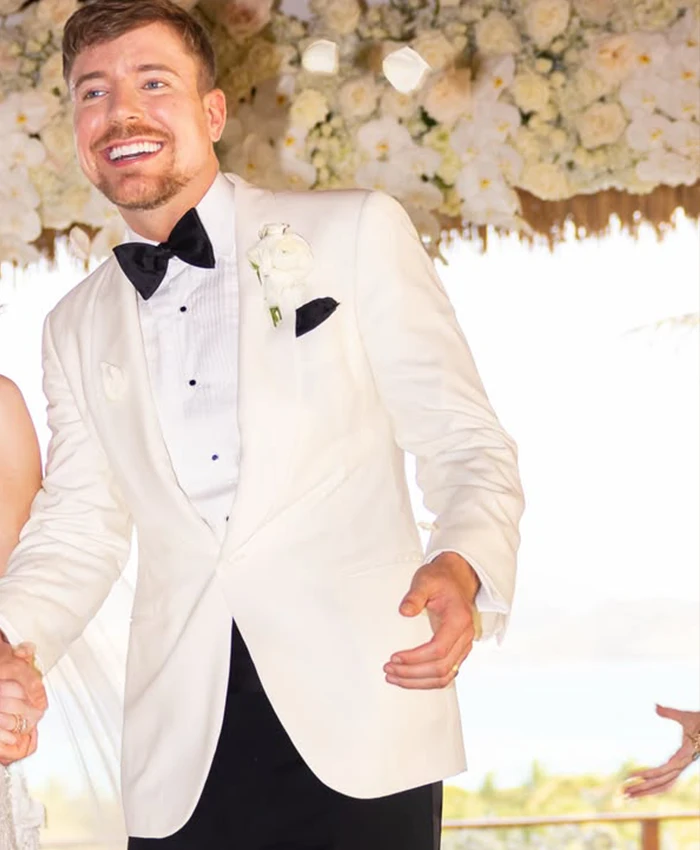 Get MrBeast Wedding White Blazer