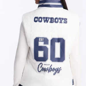 Get NFL Dallas Cowboys Fan White Puffer Vest